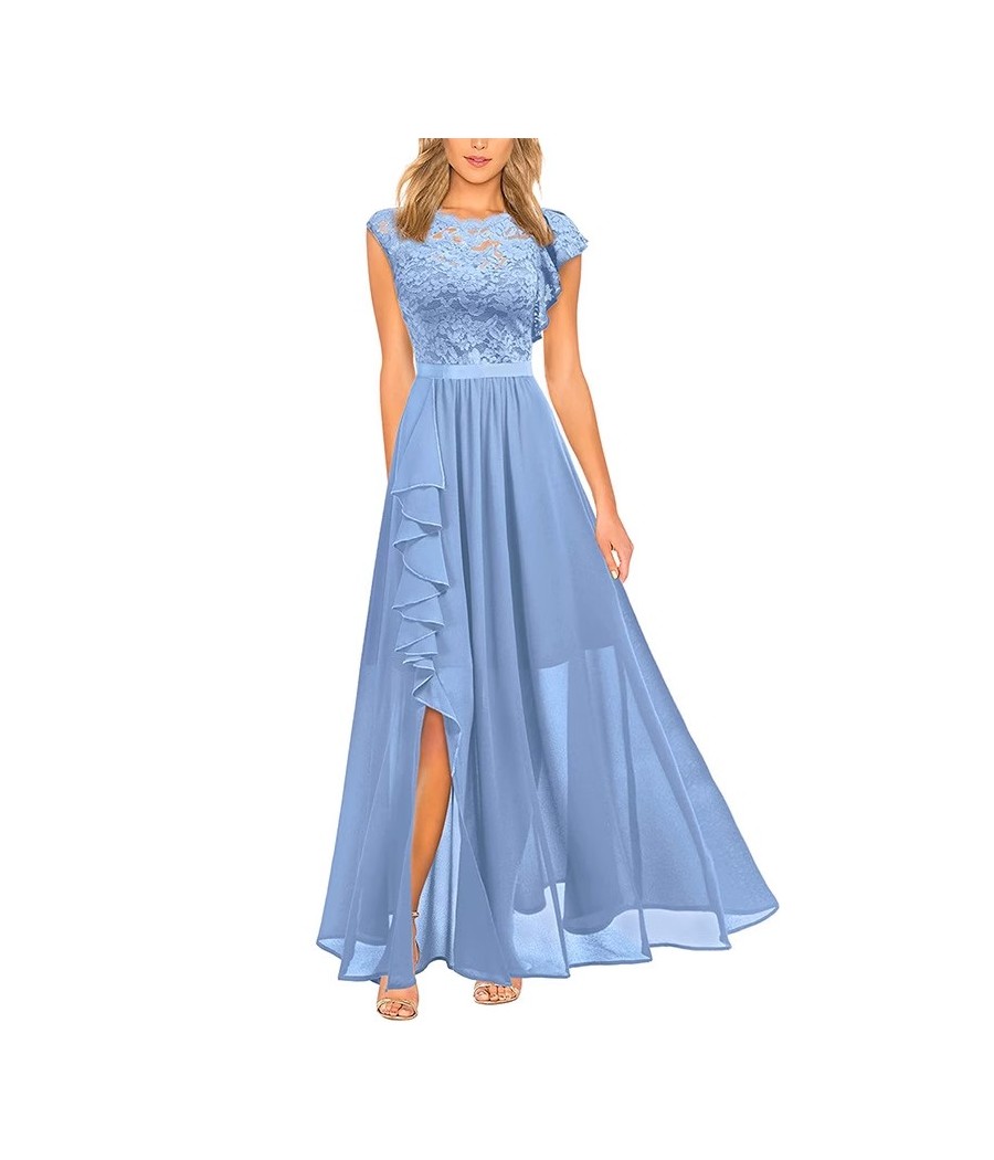 Blue Sleeveless High Waist...